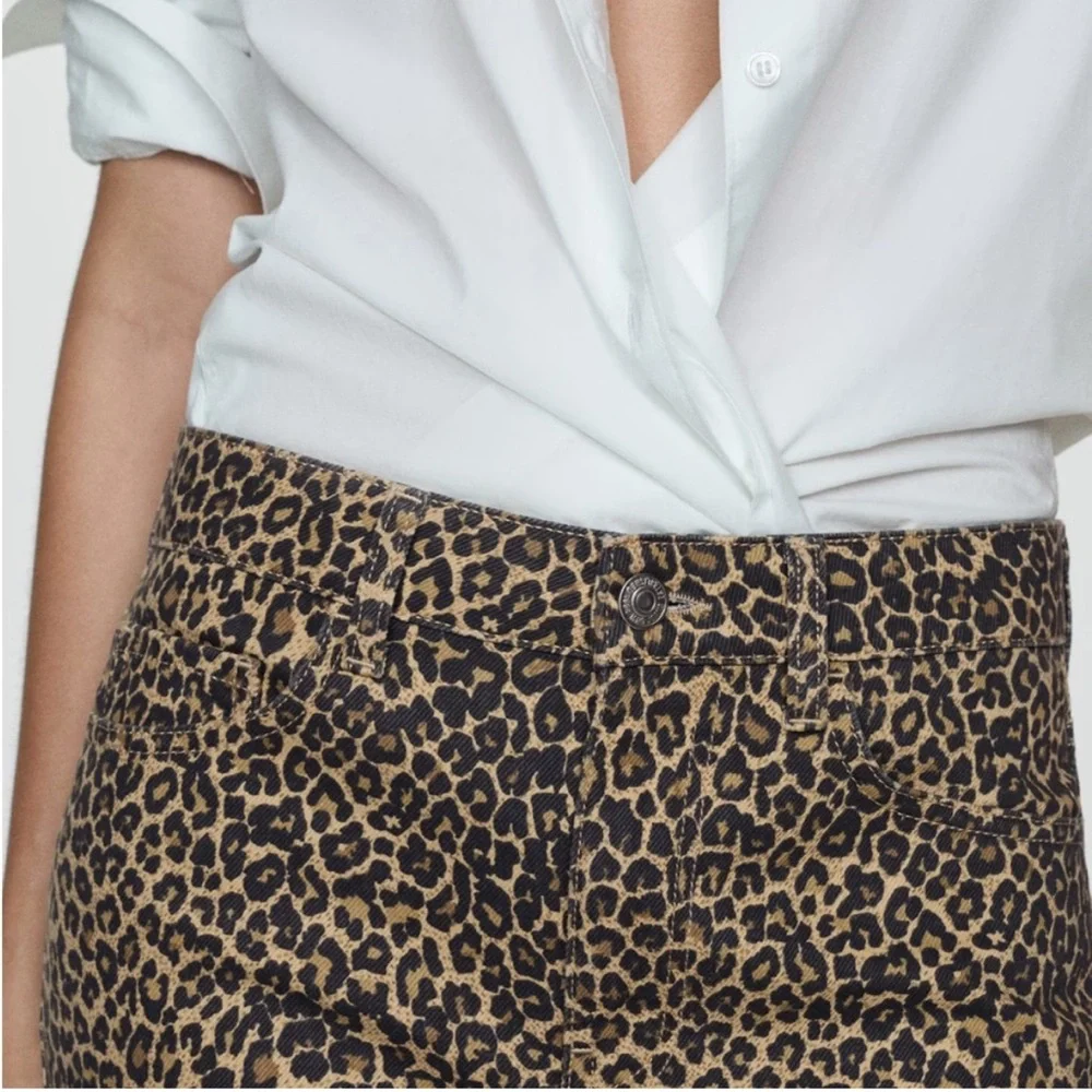 BOSSE Leopard Print Skinny Stretch Tan And Black Pants size 4